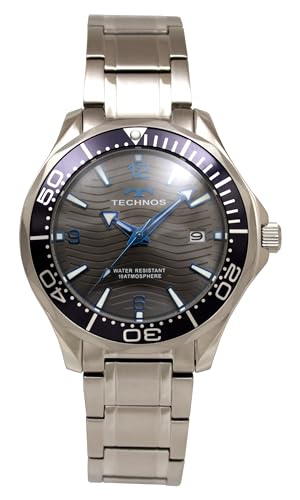 Часы Technos T9B98NE, 3 стрелки, индикатор даты, водозащита 10 АТМ