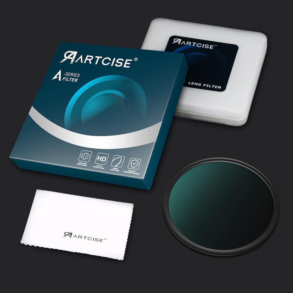 ARTCISE Circular Variable ND Nano Thin for Cameras ND2-400 Filter, 62mm, Ultra-Thin Contrast, Multi-Layer Coating, Color-Imperfect, Anti-Reflection,