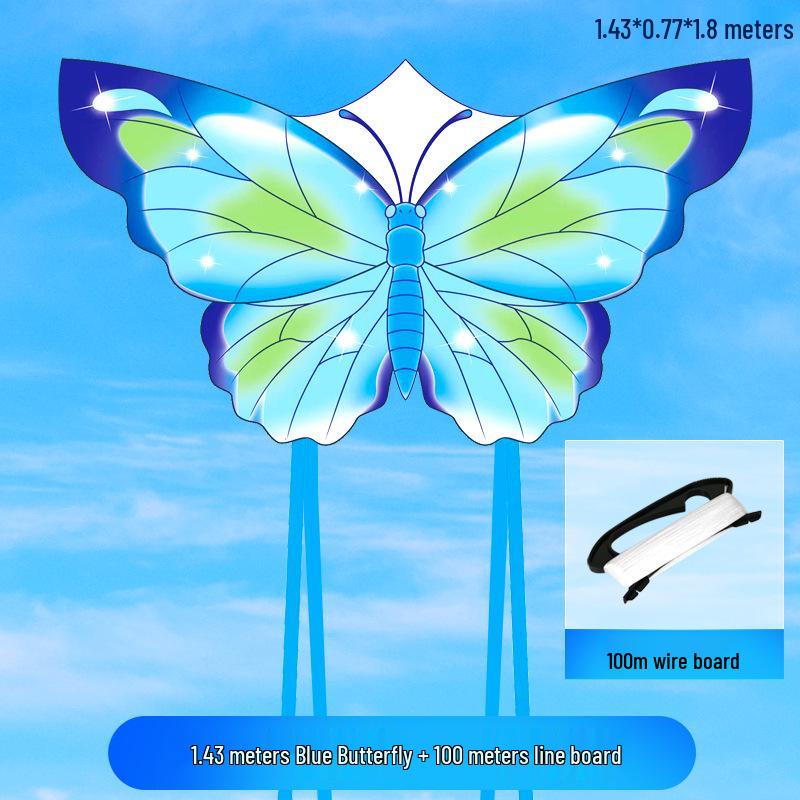 New Dream Butterfly Kite - Blue Pink, High-Grade With Line Reel, Suitable for Adults & Children, Easy to Fly
