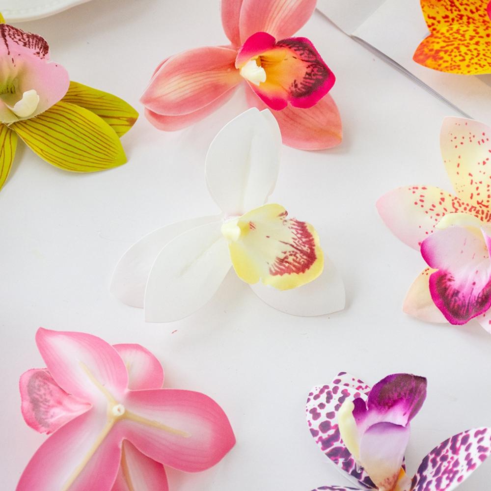 Artificial Flower Silk Orchid Home Room Table Centerpiece Festive Outdoor Garden Yard Wedding Bride Bouquet Gift Candy Box Decor