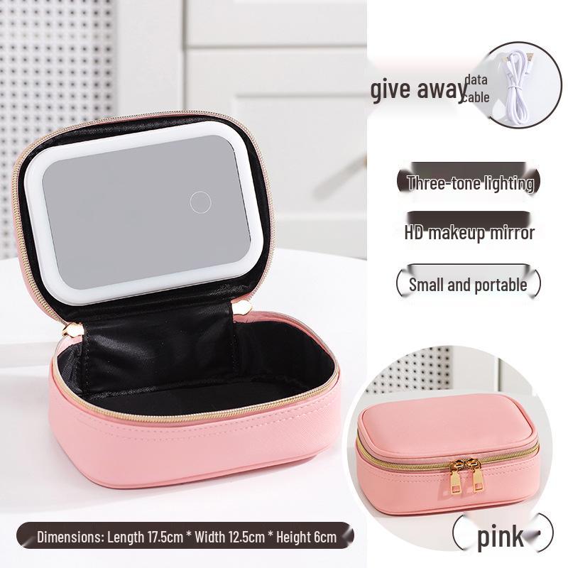 В наличии: Водонепроницаемая косметичка из ПУ с подсветкой - Портативная и идеальна для путешествий 17.5x12.5x6