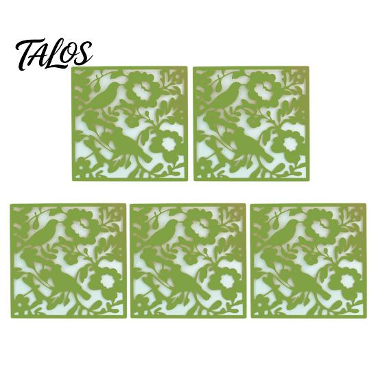 Hollow Carved Screen 5Pcs Hanging Room Divider Panel, Flower Butterfly Bird Wall Screen, Retro Square Decorative Partition Panel for Home Living