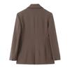 European Style Double-Breasted Padded Shoulder Suit Jacket & Zippered Tapered Pants Set