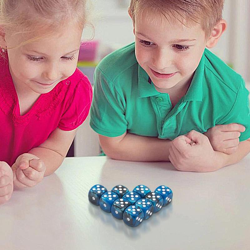 Pocket Dice Set 6-Sided Acrylic Parties Game Dice Kit Rounded Corners Lightweight Gathering Supplies For Entertainment Family
