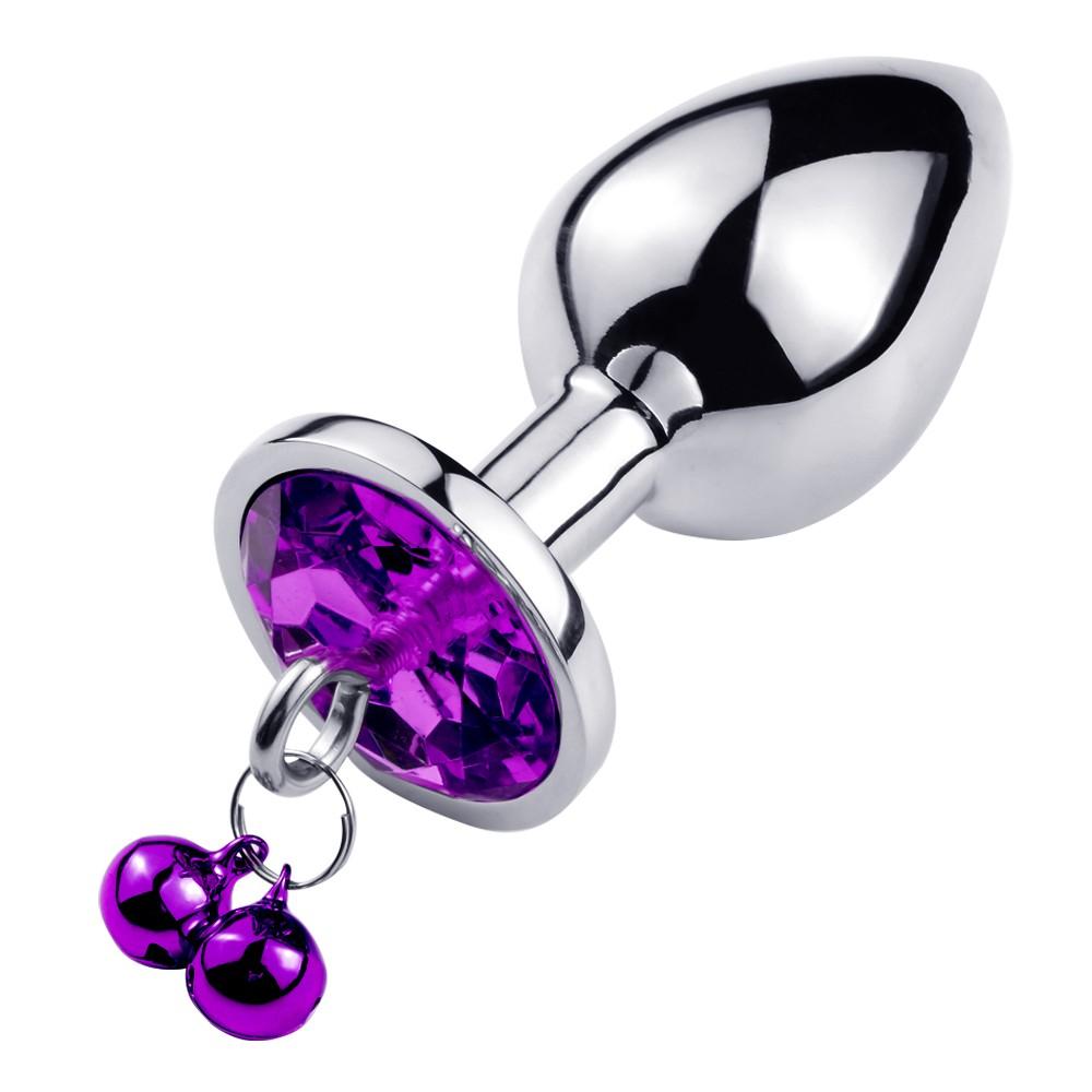Plug Bijou Aluminium Violet Avec Clochettes Taille S Ry 001 A Zb