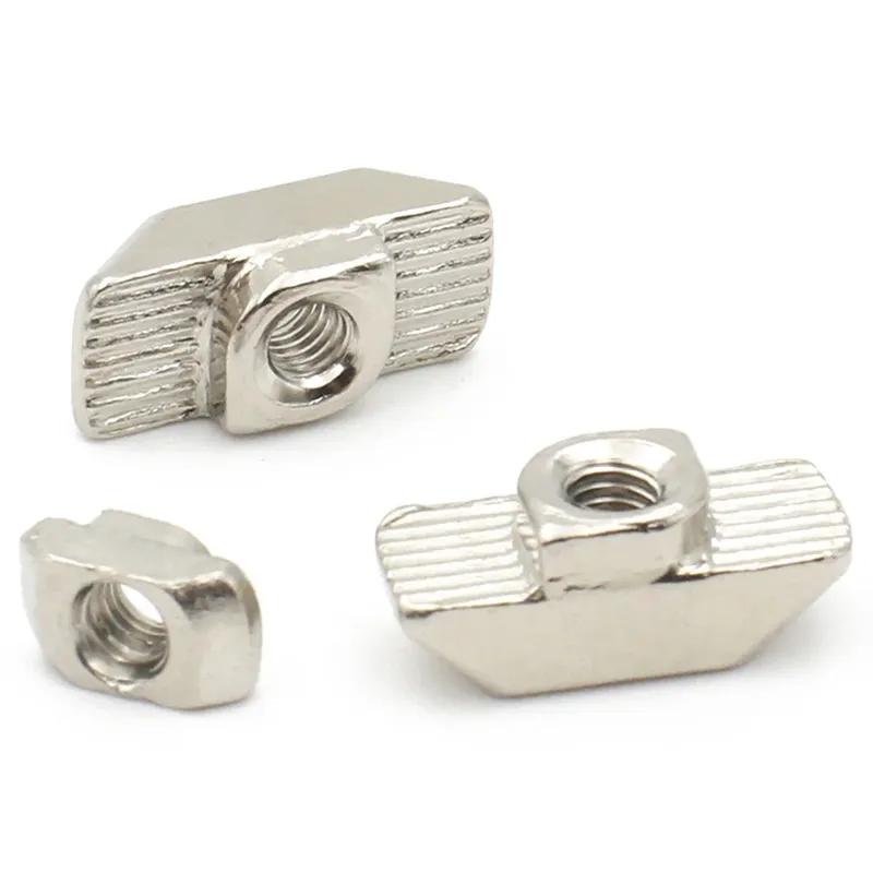 10-50pcs Nickel Plated M3 M4 M5 M6 M8 Slot T-nut Sliding T Nut Hammer Drop In Nut Fasten Connector For Aluminum Extrusion