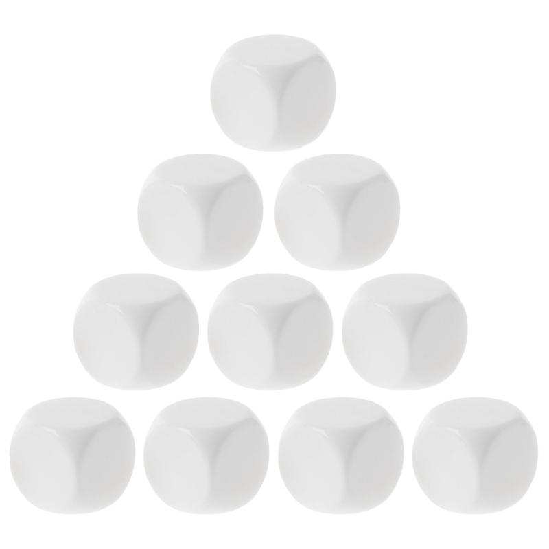 

10Pcs/pack Dices Set Acrylic White Dices Teaching Props Game Accessories Mathematical Tools Round Corner Dices Set 12mm
