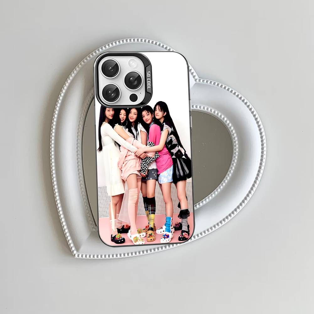 I-illit KPOP For Iphone 15 14 13 Plus 17 16 12 11 Pro Max Matte Colored Silver Luxury Phone Cover