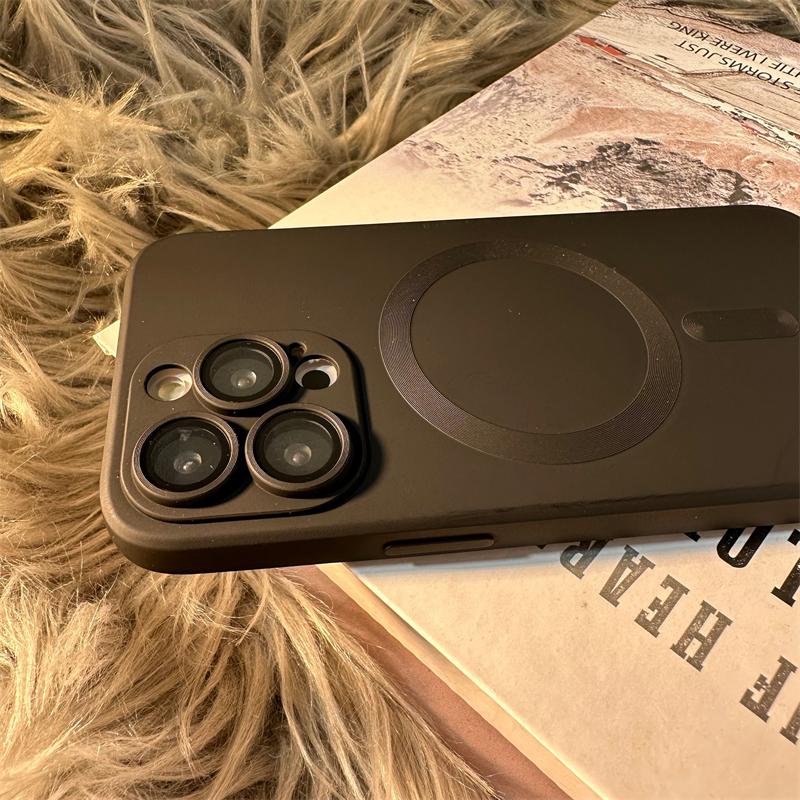 Luxury Matte For Magsafe Magnetic Wireless Charging Case For Iphone 11 12 13 14 Pro Max Plus Lens Shockproof Silicone Soft Cover