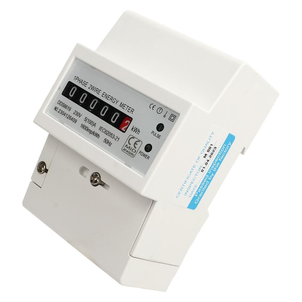 Stromzähler Einphasig DIN-Schiene Stromverbrauch Wattmeter Energiezähler Stromverbrauchsmonitor 230V 5(100)ZU