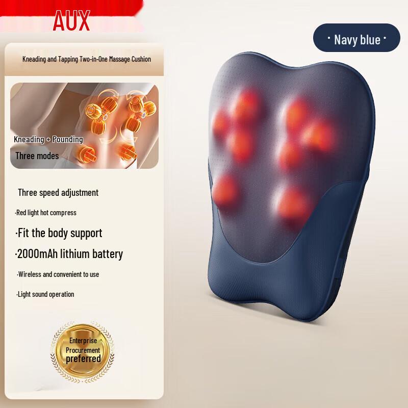 AUX Lumbar and Cervical Heat Massage Cushion Massage Cushion