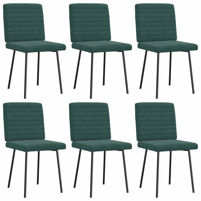 VidaXL Chaises à manger lot de 6 vert foncé velours 3315528
