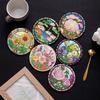 8 Pieces/set of Flower, Plant, Diamond Painted Coaster Set with Holder DIY Coaster for Beginners and Adults, Art and Craft Supplies Gift