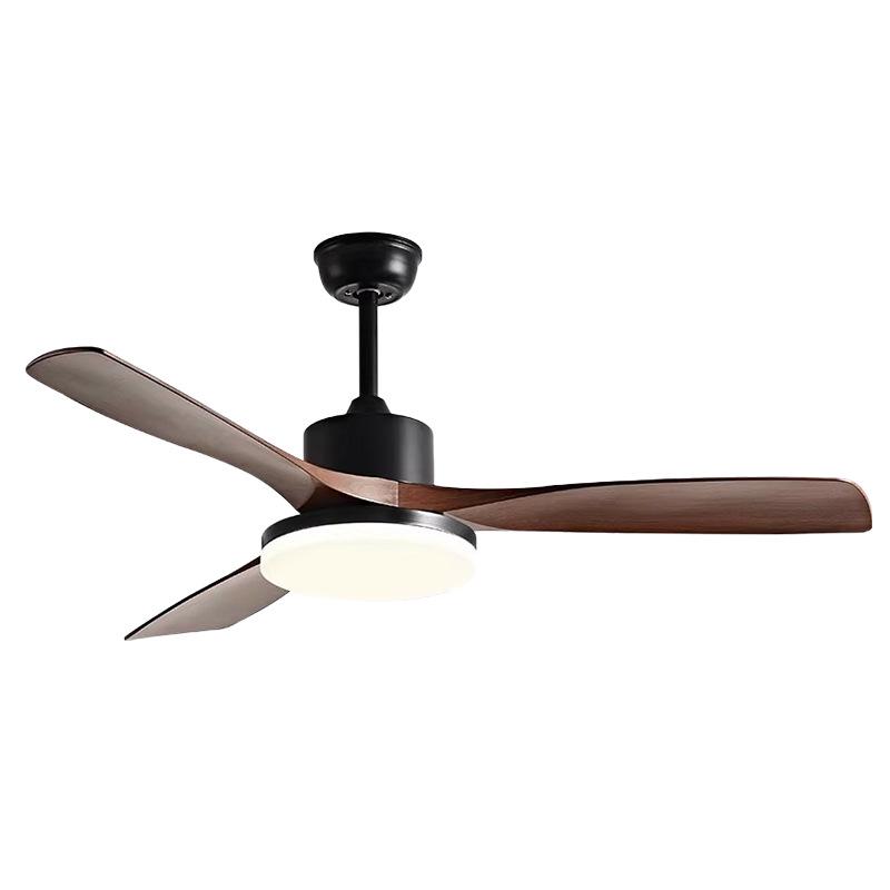 Nordic Retro Solid Wood Ceiling Fan with Light