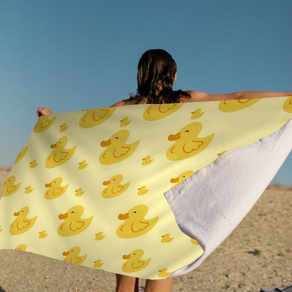 Gele Klassieke Rubberen Eend Cartoon Strandlaken Schattig Kawaii Kamerdecoratie Bad Meisjes Kinderen Handdoeken Voor Badkamer Douche