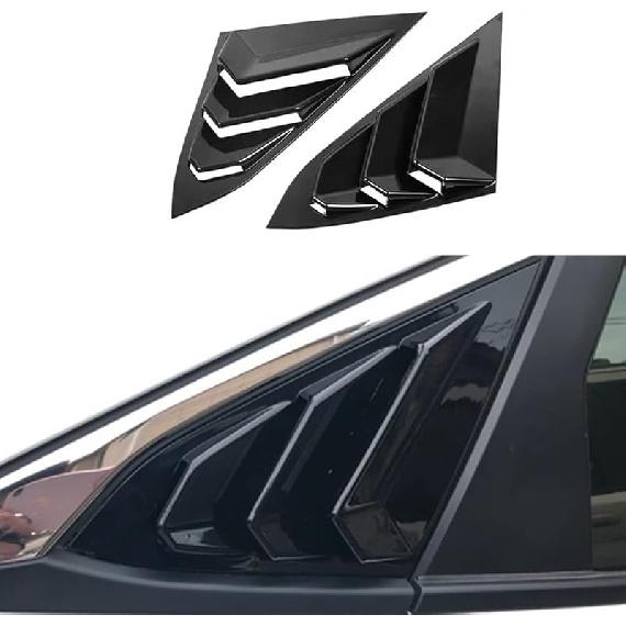 For Honda 10Th Gen Civic 2016- Rear Side Window Louver Decorate Cover Rear Air Vent Window Louvers Blinds Covers Auto Accessories (For 10Th Gen Civic
