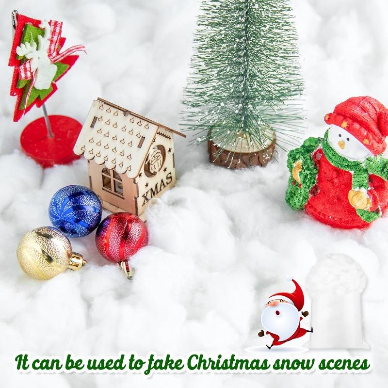 Artificial Snow White Christmas Decoration Fluffy Fiber Fake Snow Winter Tree Ornament Stuffing Material DIY Snowy Scene Decor