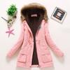 IELGY Winter Mid-length Cotton-padded Jacket Large Fur Collar Hooded Thickened Cotton-padded Jacket Jacket