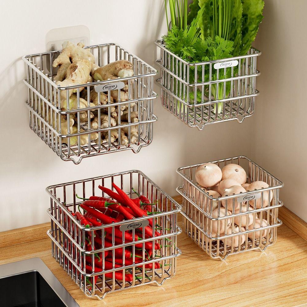 Waterproof 304 Stainless Steel Drainage Basket Large Capacity Metal Wire Basket Countertop