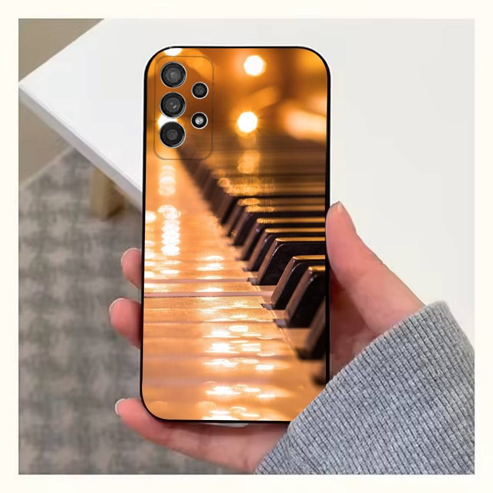 Keyboard Art Piano Phone Case For Samsung S25,S24,S23,S22,S20,S21,S10,Ultra,Plus,Lite,FE,Soft Silicone Black Cover