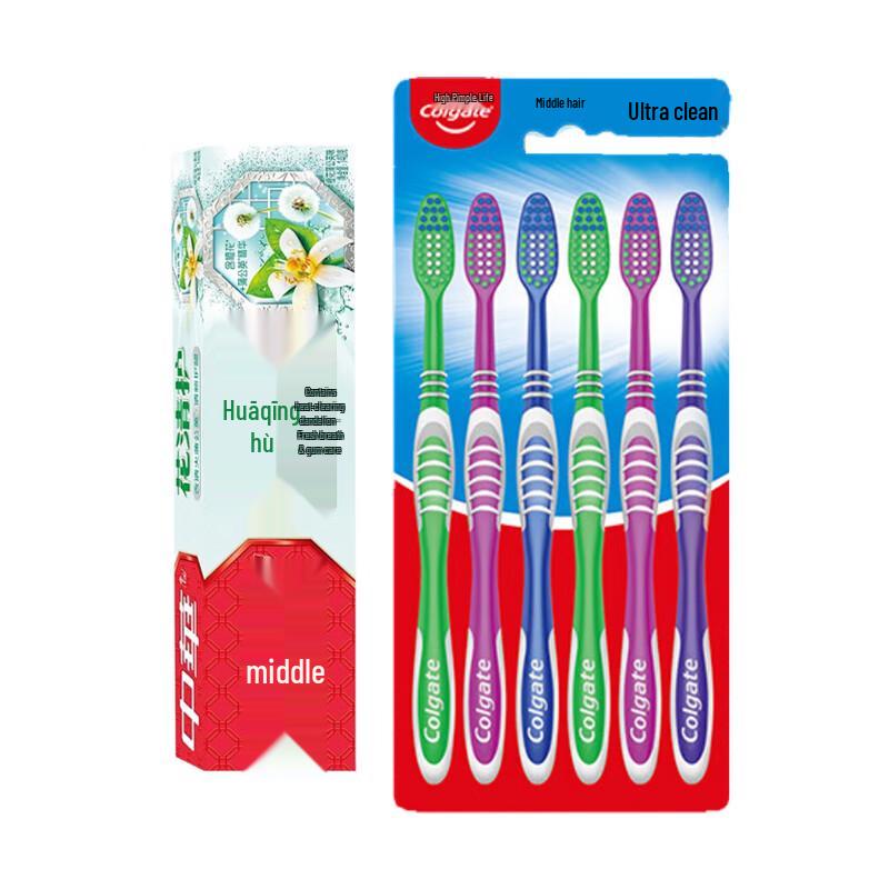 

Colgate Ultra Clean Toothbrush 6-Pack & Floral Toothpaste Set