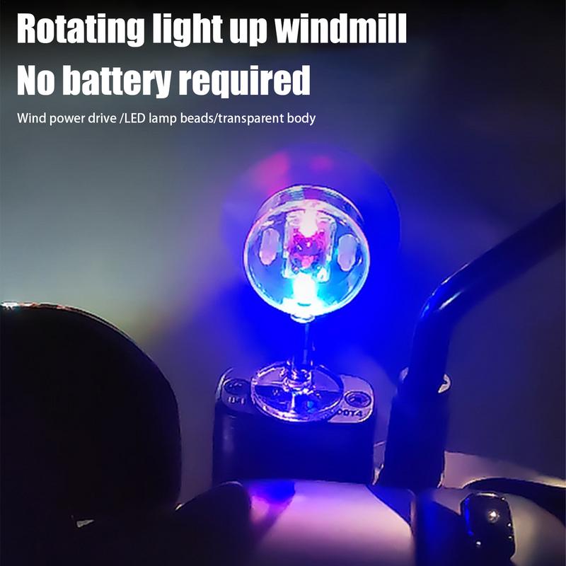 LED-Windkraft-Fahrzeugleuchten Windmühlenform Windbetriebene LED-Lichtverzierung Auto-Lampe Lenkerdekoration Für Elektro