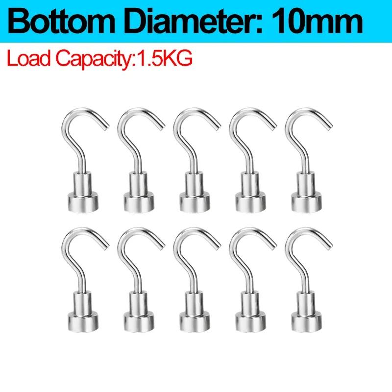 20/1Pcs Small Magnetic Hooks Multi-Purpose Neodymium Magnet Hook Kitchen Refrigerator Keys Coat Storage Holders Bathroom Hanger