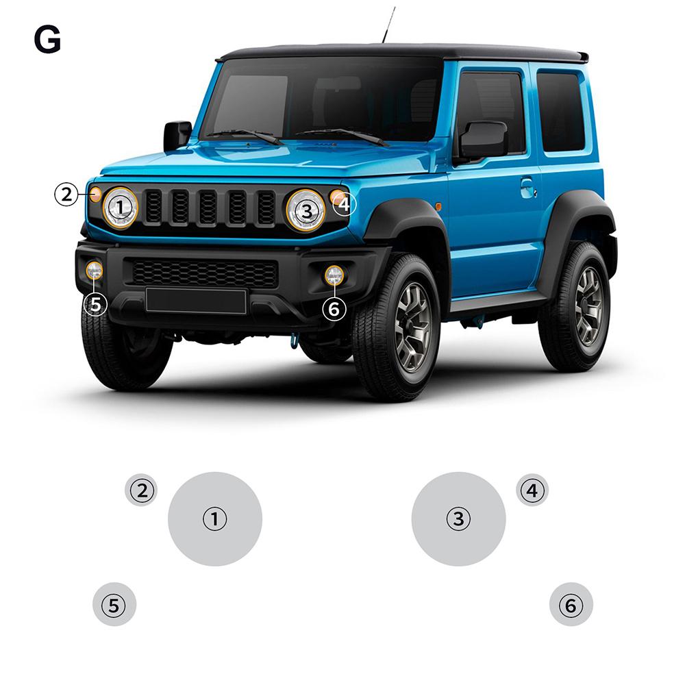 Pro Suzuki Jimny Sierra JC  -2025 Ochranná fólie na světlomety a zpětná zrcátka Samolepka na auto Ochranná proti poškrábání Kouřová Čirá