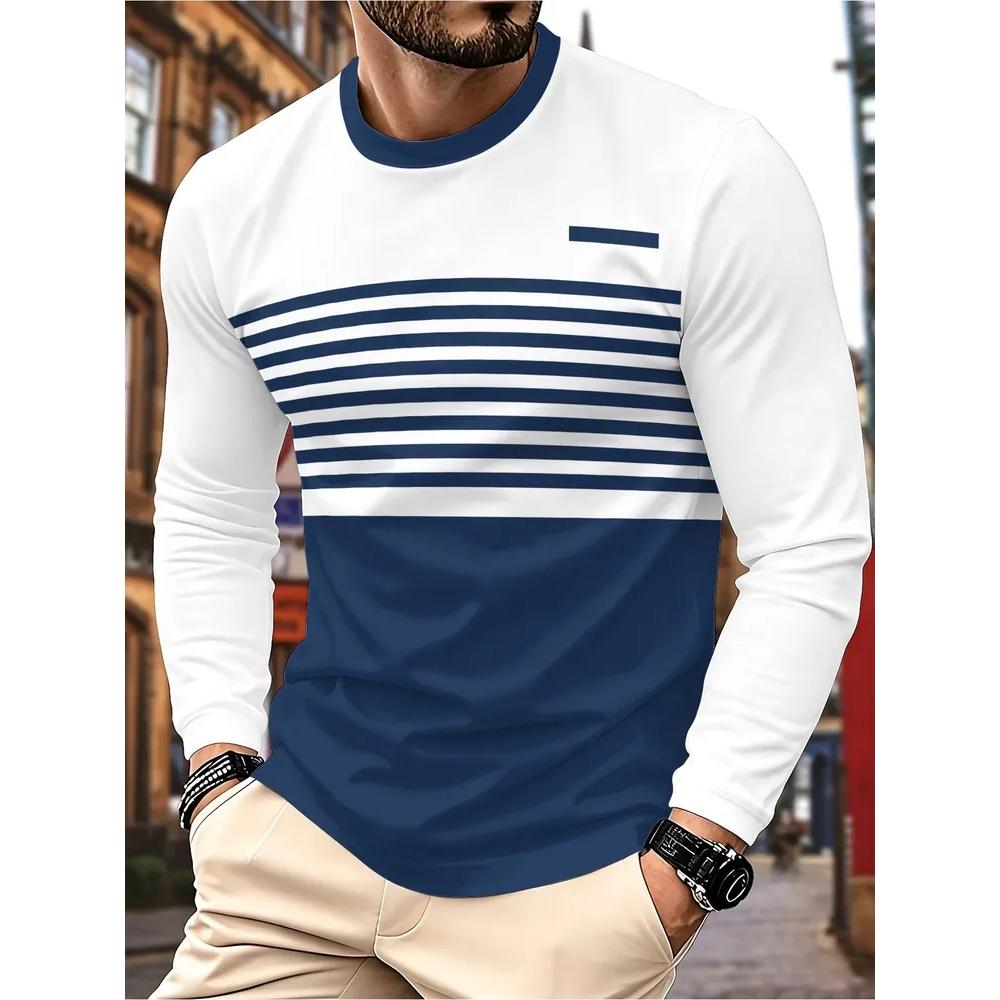 Casual Comfortable Simple Men's Long Sleeves Breathable Daily Versatile Pullovers Long Sleeves Men’s