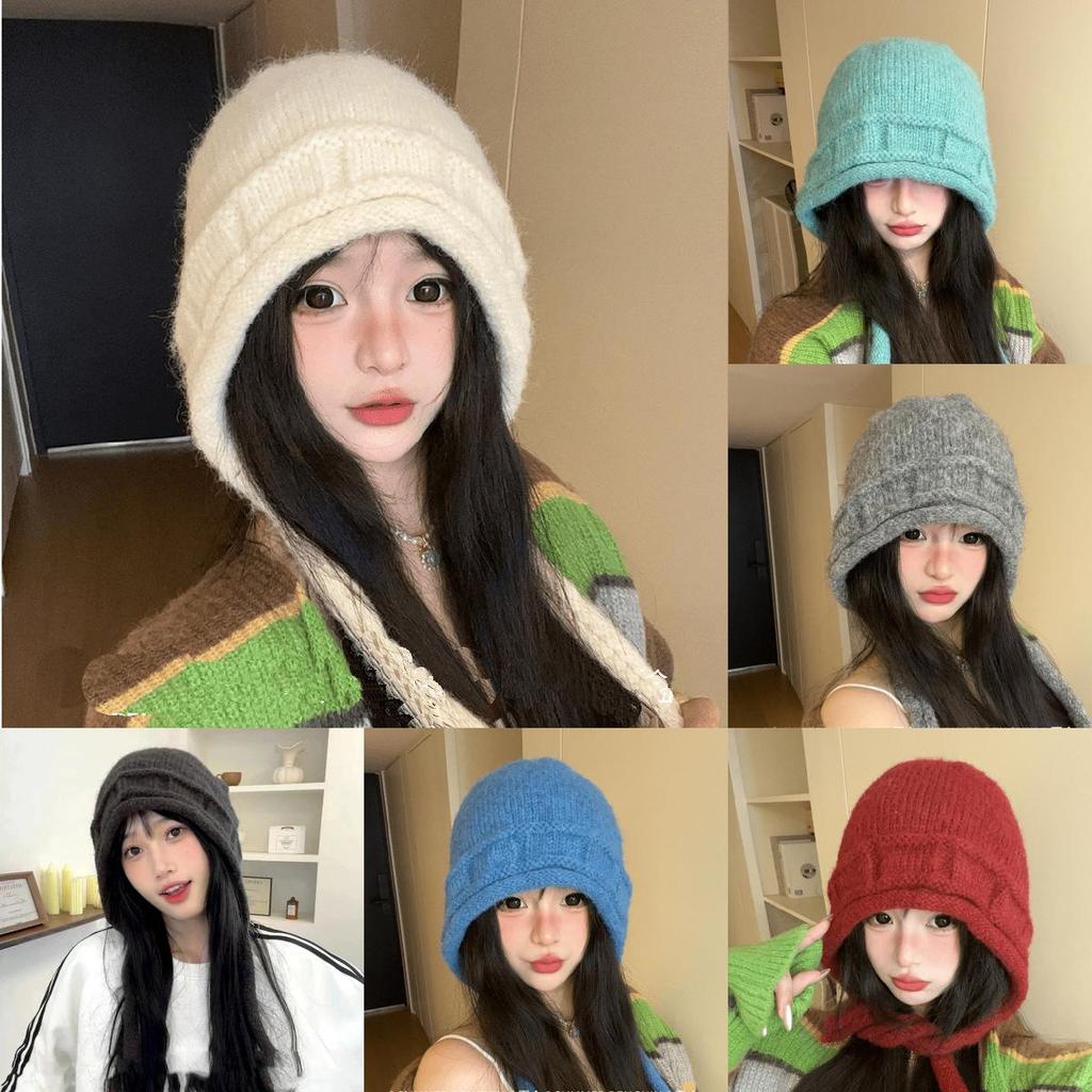 Woolen Knit Hat For Women With Windproof Warmth For Outdoor Activities
