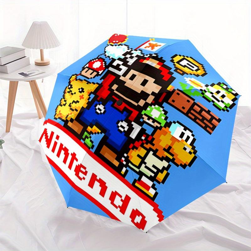 Ombrello Automatico Apri/Chiudi Console da Gioco Mario   Ombrello da Viaggio Compatto, Struttura Robusta a 8 Stecche, Regalo Ideale, 164