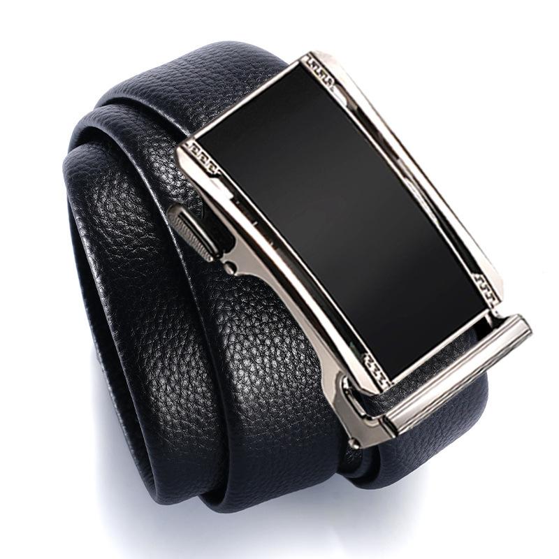 Men's Belt  Cowhide Automatic Buckle Formal Wear  Casual Business Men's Belt  Genuine Leather Simple and Versatile Middle Aged and Young Trousers