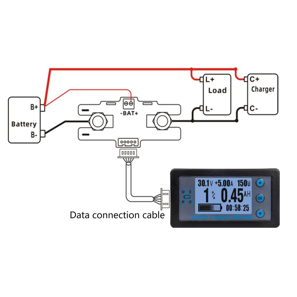 Multifunctional Battery Meter Battery Capacity Indicator Easy To Use Car Battery Monitors Low Power Consumption for Car