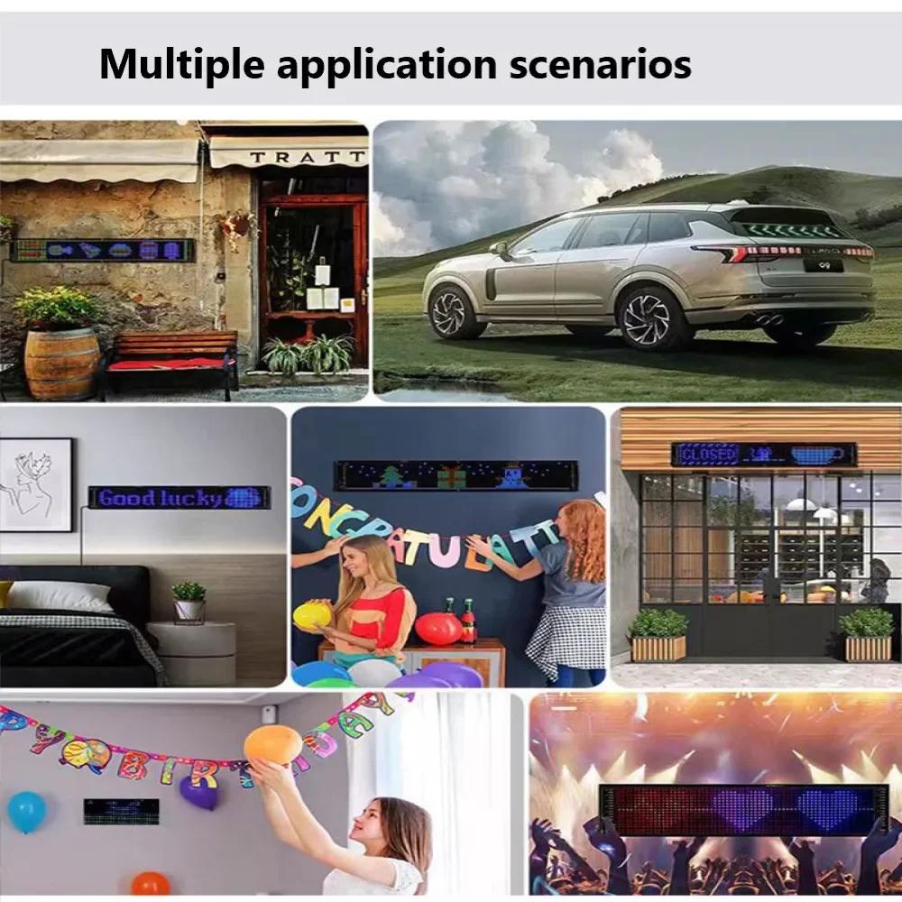 Car LED Flexible Screen USB 5V Matrix Pixel Panel RGB Pattern Graffiti Scrolling Text Animation Display Car Shop with APP.