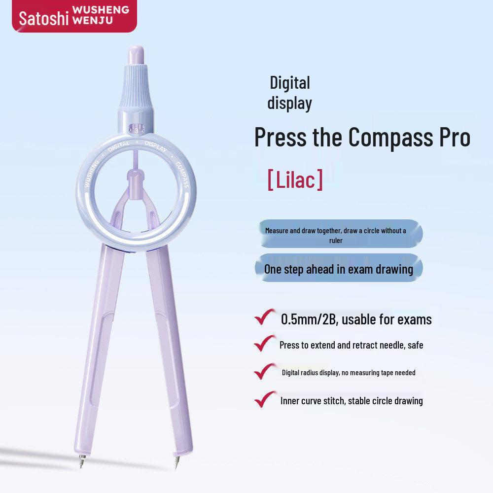 Professional Drawing Set: Black Metal Compass with Replacement Lead and Ruler for Creative Circles and Student Exams.