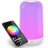Smart Touch Table Lamp Works with App, Dimmable Small RGB Bedside Bed Lamp for Bedroom, Cordless LED Night Desk Lamp Rechargeable Color Changing
