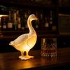 Cute Animal Resin Figurine Creative Goose Night Light, Duck Table Lamp with Warm LED Glow, Funny Matte Finish Decor for Bedroom Bedside,