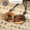 Handcrafted Yin Yang Car Pendant: Peach and Jujube Wood Qiankun Ring with Lightning Struck Wood, Seven Star Mini Design