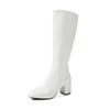 Autumn 2025 Women's Knee-High Boots, Square Toe, Plus Sizes 41-42, Side Zipper, High Heels