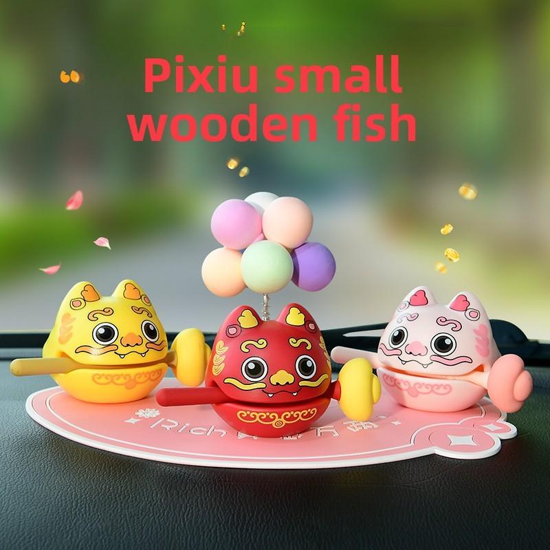 Traditional Pixiu Wooden Fish Percussion Toy For Stress Relief Office Decor Gift For Students