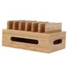 Bamboo Wood Cell Phone Dock Portable Tablet Computer Organizer Storage Box for Home Office