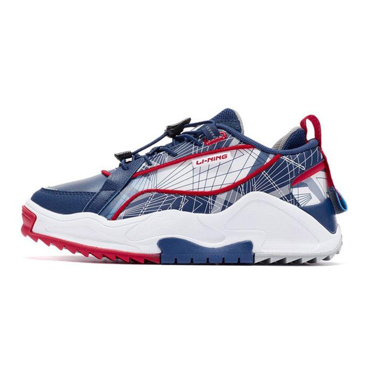 Li-Ning Leave White Reflective Shock Absorption Non-Slip Wear-Resistant Low-Top Kids Running Shoes Kids Running Shoes Blue YKCR124-11