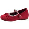 Red French Retro Shallow Mouth Inner Height-increasing Single Shoes Women's Summer 2025 New Model with Skirt Soft Sole Versatile Mary Jane Shoes