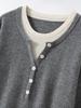 Autumn/Winter Women’s Color Block Cashmere Knit Layered Round Neck Pullover Sweater
