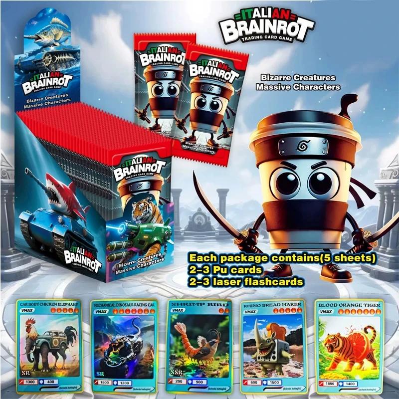 150Pcs Tralalero Tralala Italian Card Game Collection Anime Characters Flashcards Brainrot Set Educational Toys For Kids Party