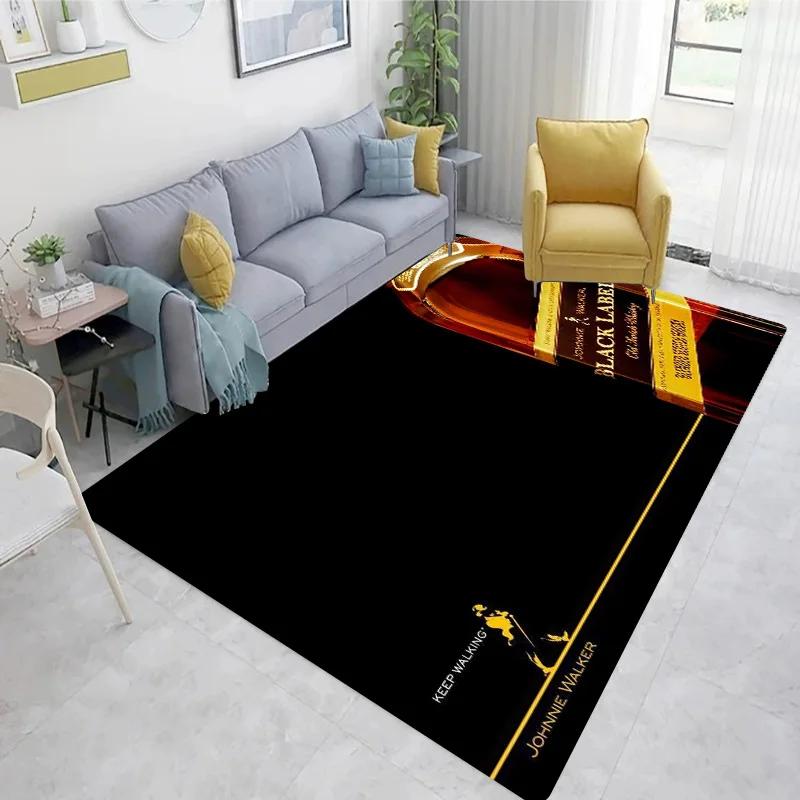 Whiskey J-Johnnie Walker Logo Carpet Floor Mat - Sofa Wine Cabinet Bathroom Decoration Area Rug Gift