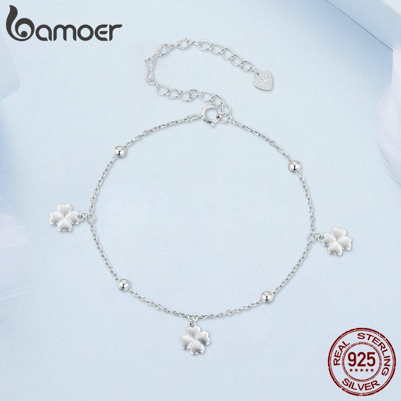 Bracciale Donna In Argento 925 Con Ciondolo Quadrifoglio E Agata - Catena Regolabile 16,5+3,5 Cm - Regalo Portafortuna