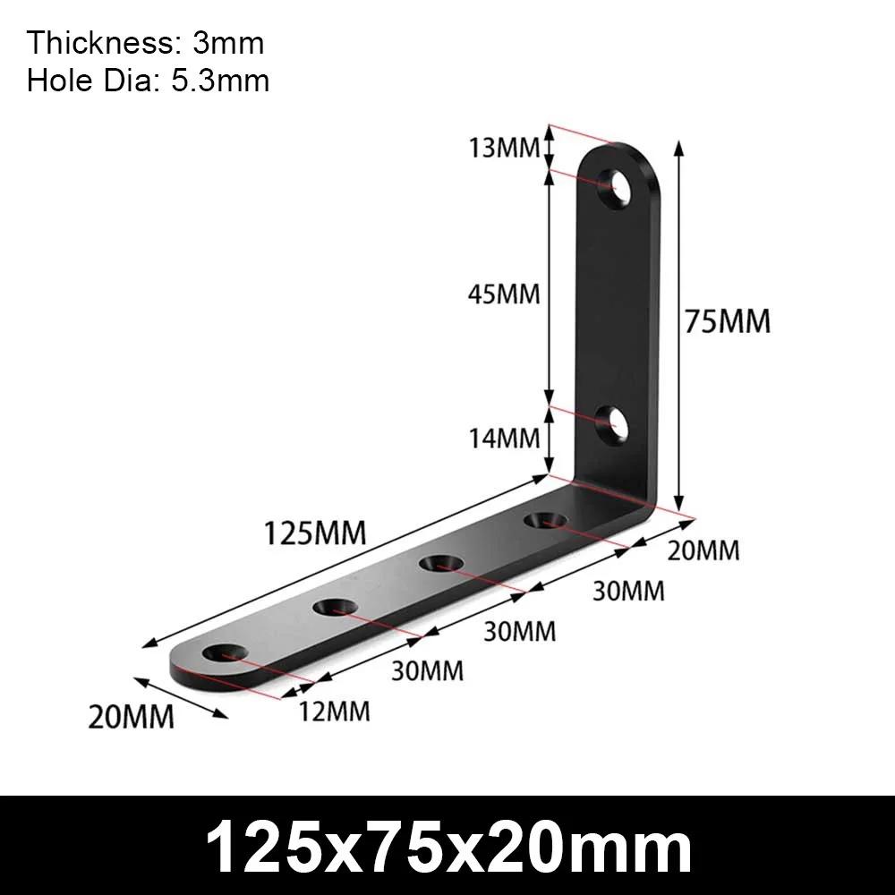 New 1Pcs Durable 90 Degree Angle Bracket Stainless Steel L-shaped Corner Stand Holes Fixed Mending Plate Furniture Hardware