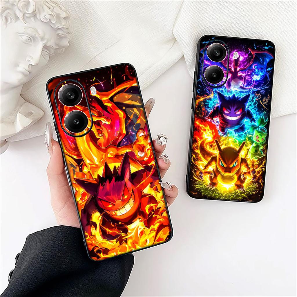 Cute P-Pikachus Charmander P-Pokemons Phone Case for Xiaomi Redmi Note 12 11 10 A3 Pro 10A 10C 12C Note12 5G Protective Cover
