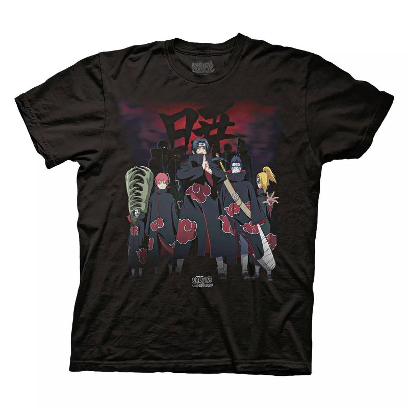 Naruto Shippuden Akatsuki Group Adult T-Shirt Summer New Vintage Fashion Men's and Women's Streetwear
